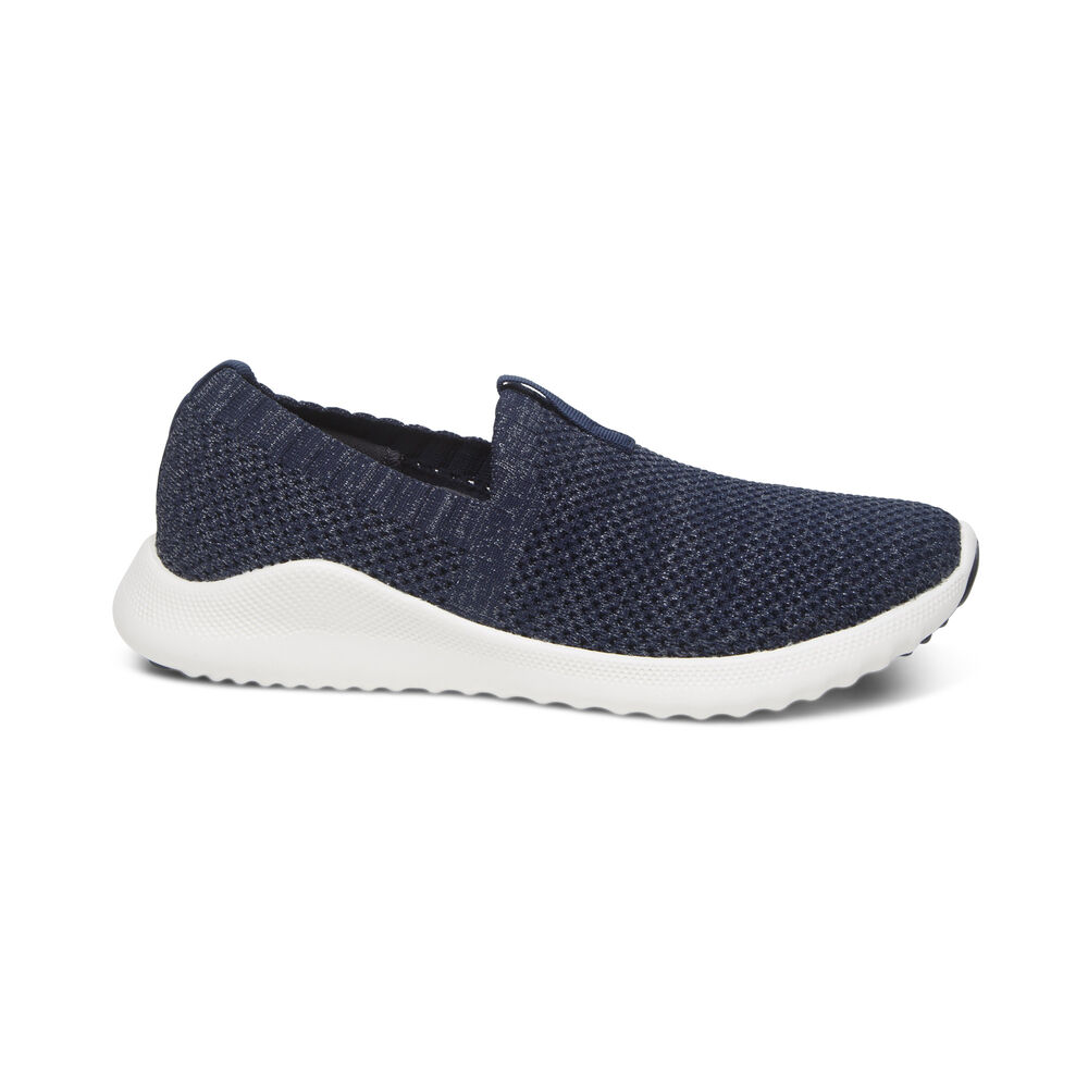 Aetrex Women's Angie Arch Support Sneakers - Navy | USA 9AWUNUF